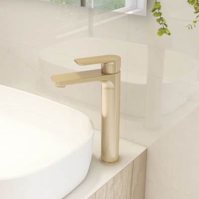 Suburb Tall Basin Mixer - Brushed Brass